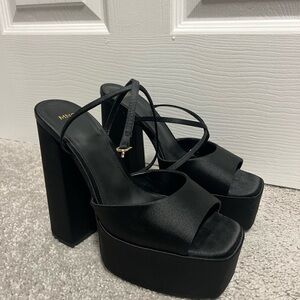 Mango Black Platform Heels